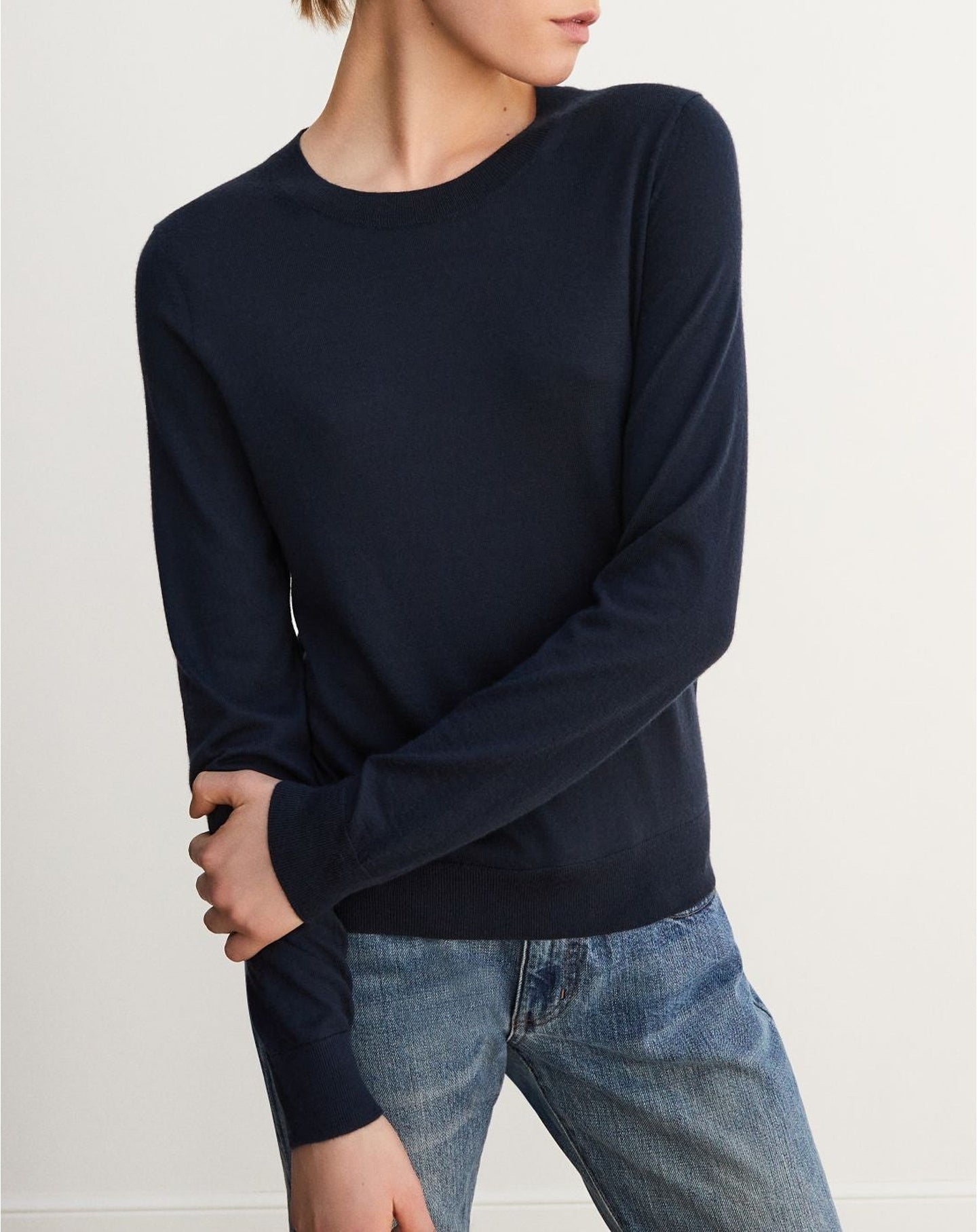 Ultra-fine cashmere crew neck jumper - Graphite