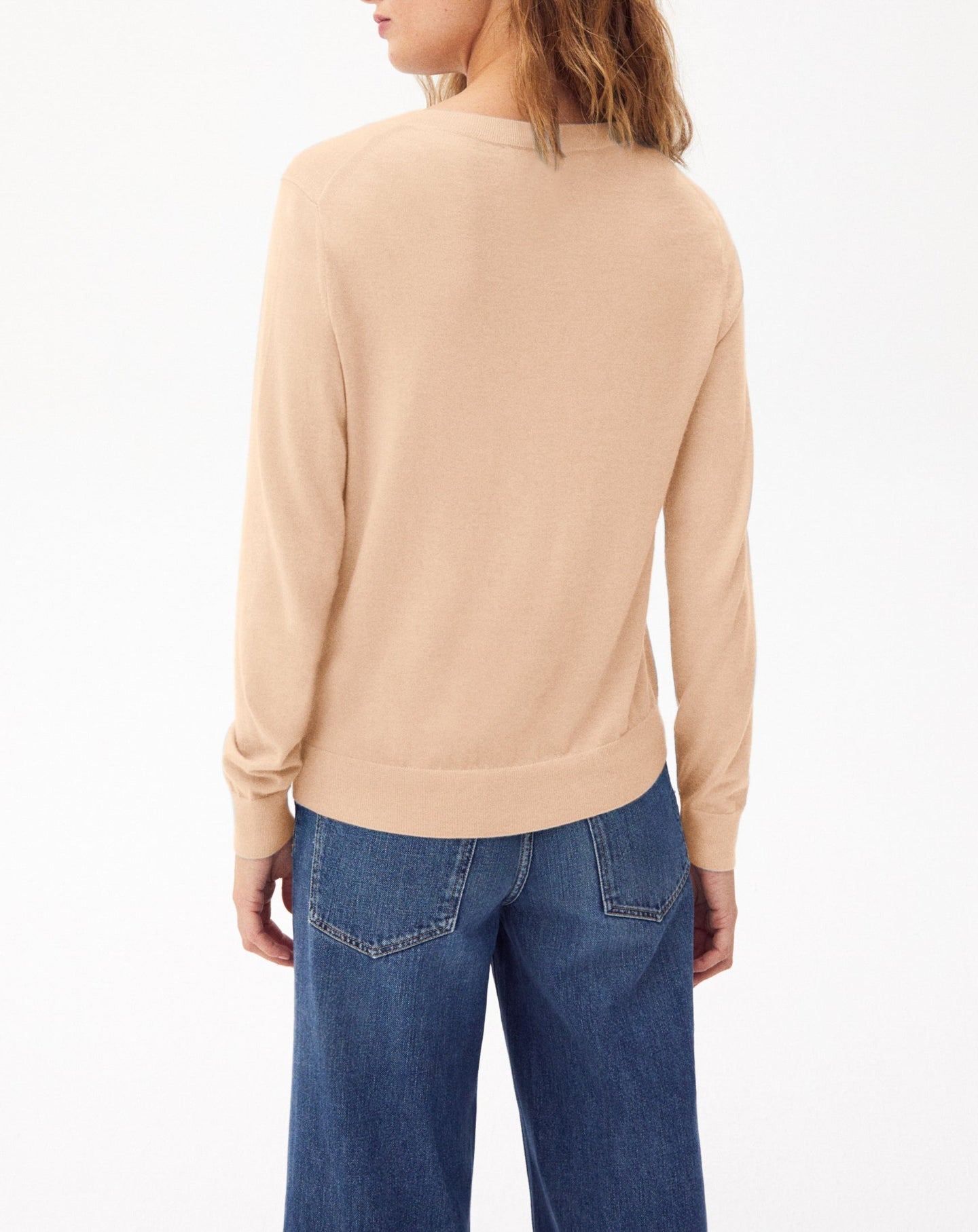 Ultra-fine cashmere crew neck jumper - Sepia