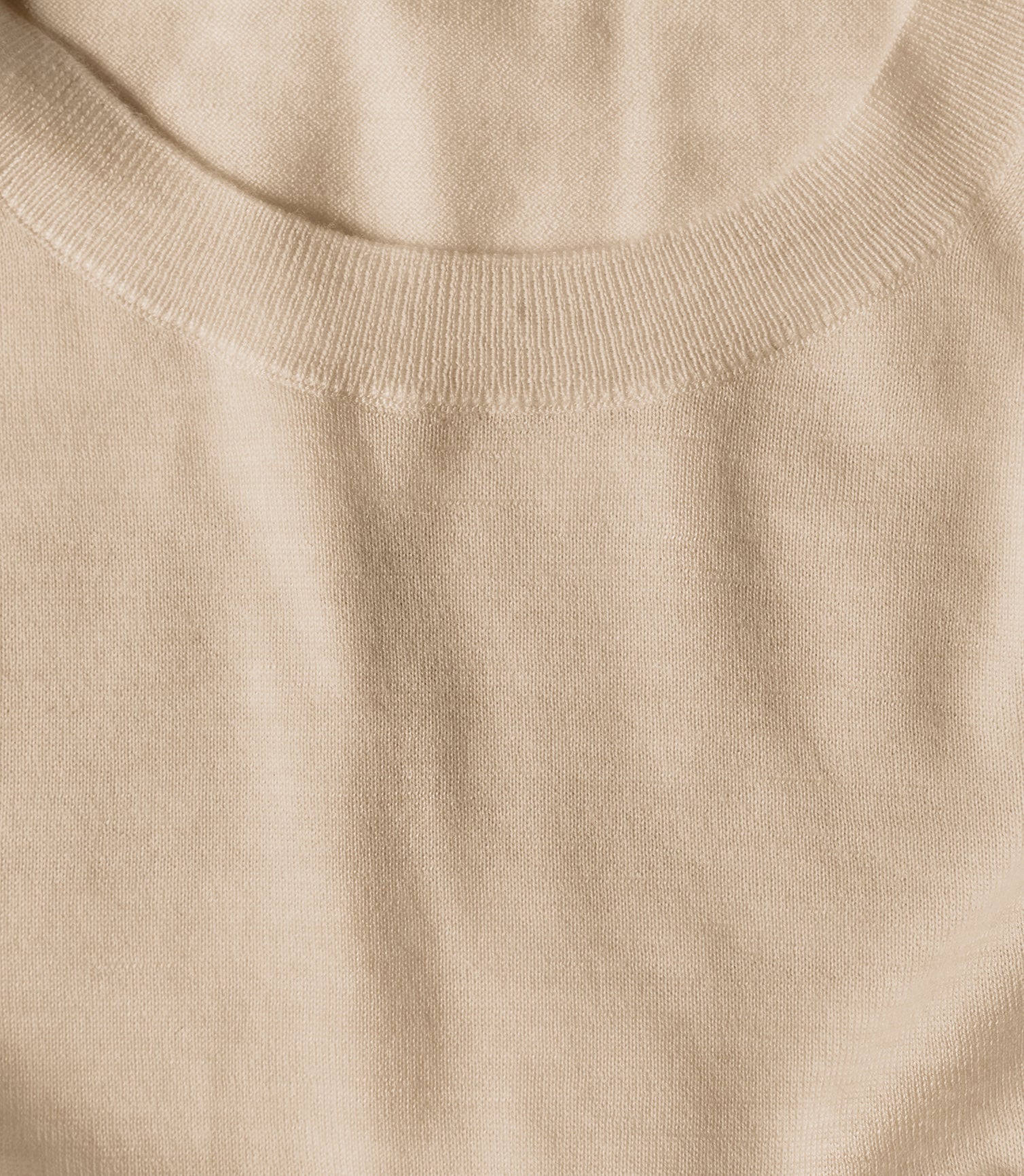 Ultra-fine cashmere crew neck jumper - Nougat
