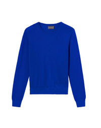 Ultra-fine cashmere crew neck jumper - Electric Blue