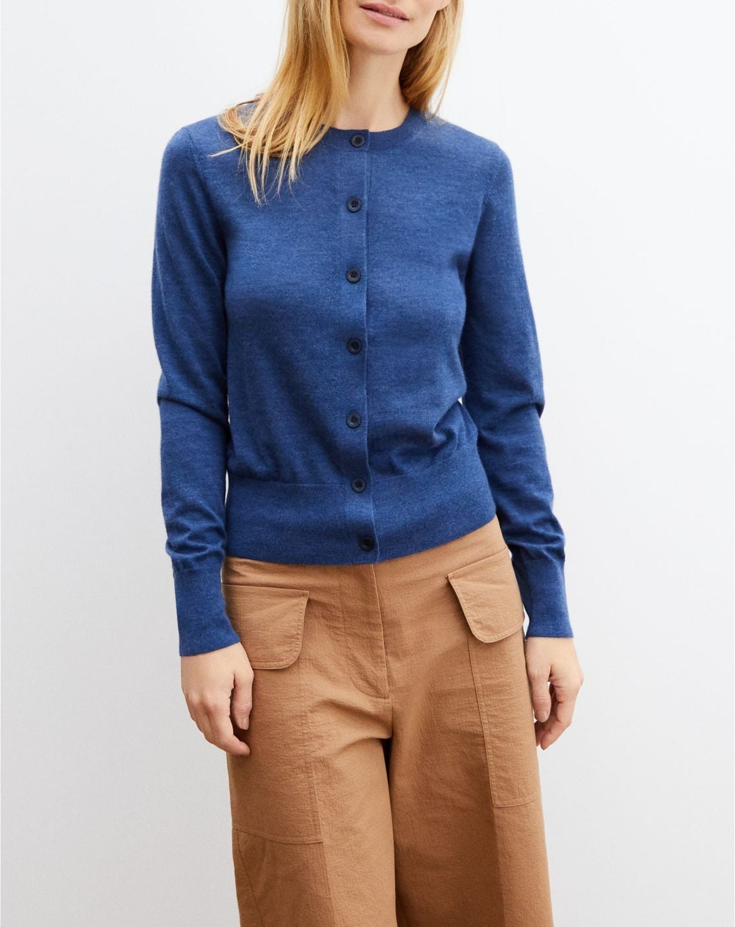 Ultra-fine cashmere cardigan - Indigo