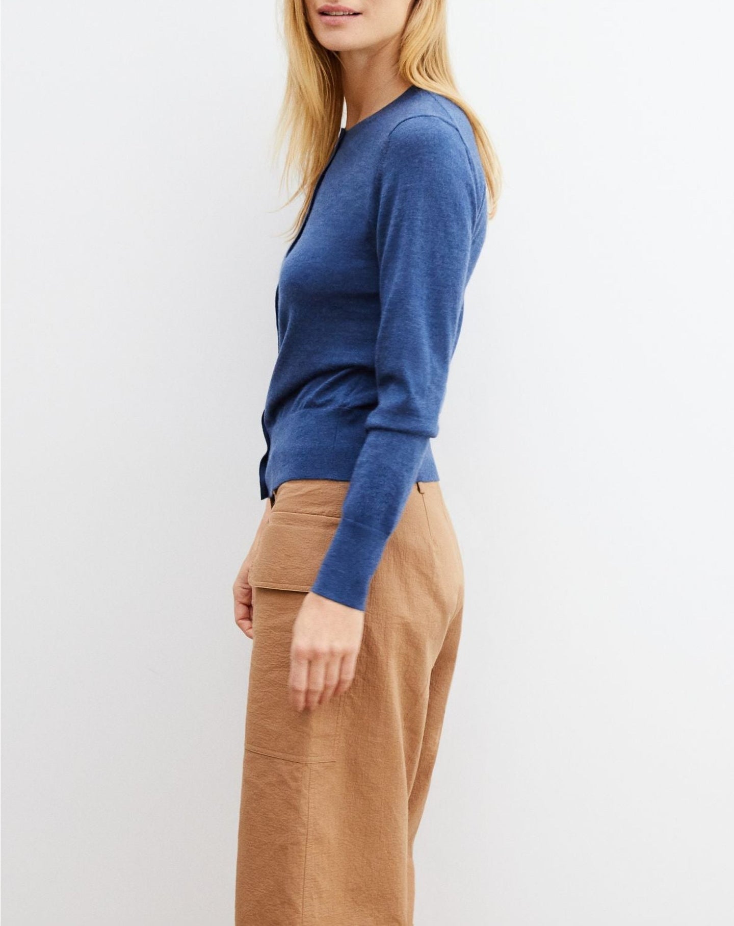 Ultra-fine cashmere cardigan - Indigo