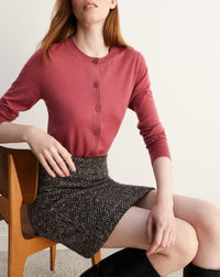 Ultra-fine cashmere cardigan - Bois de Rose