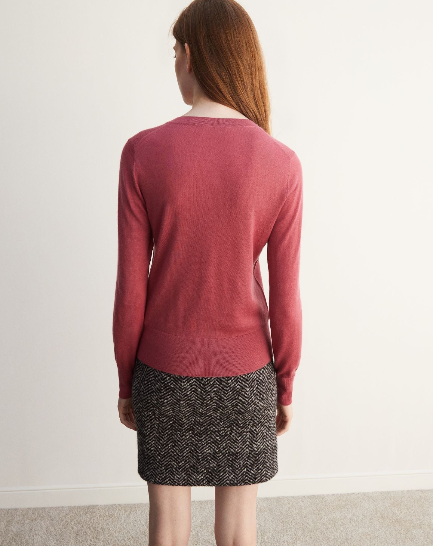 RECO125Cardigan Ultrafin - Bois De Rose