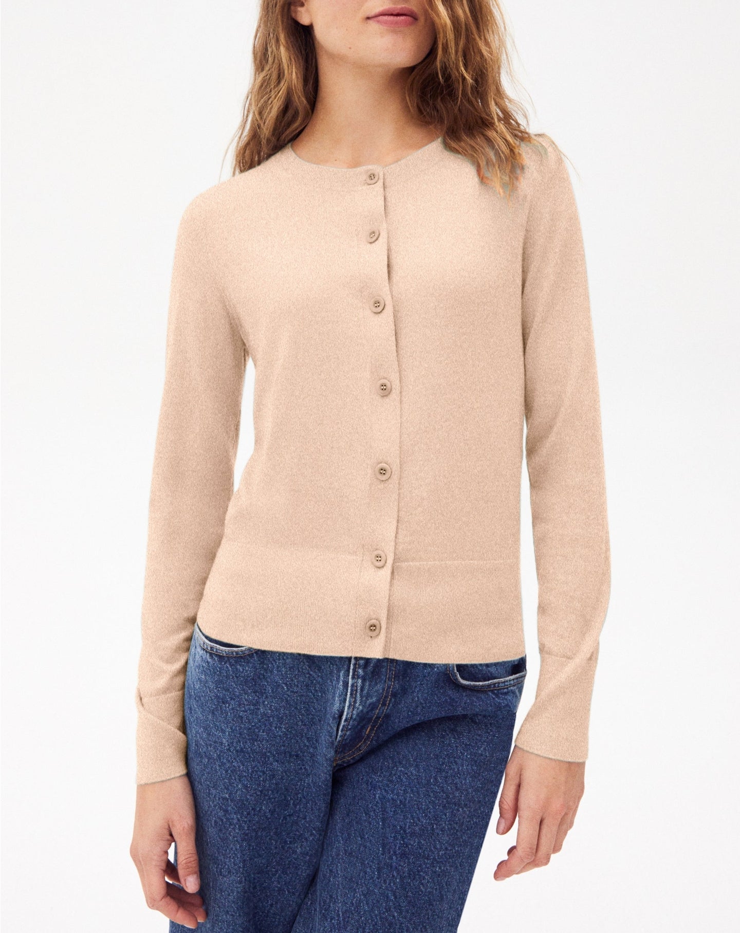 Ultra-fine cashmere cardigan - Sepia