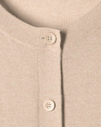 Ultra-fine cashmere cardigan - Sepia