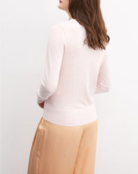 Ultra-fine cashmere cardigan - Aubepine mottled