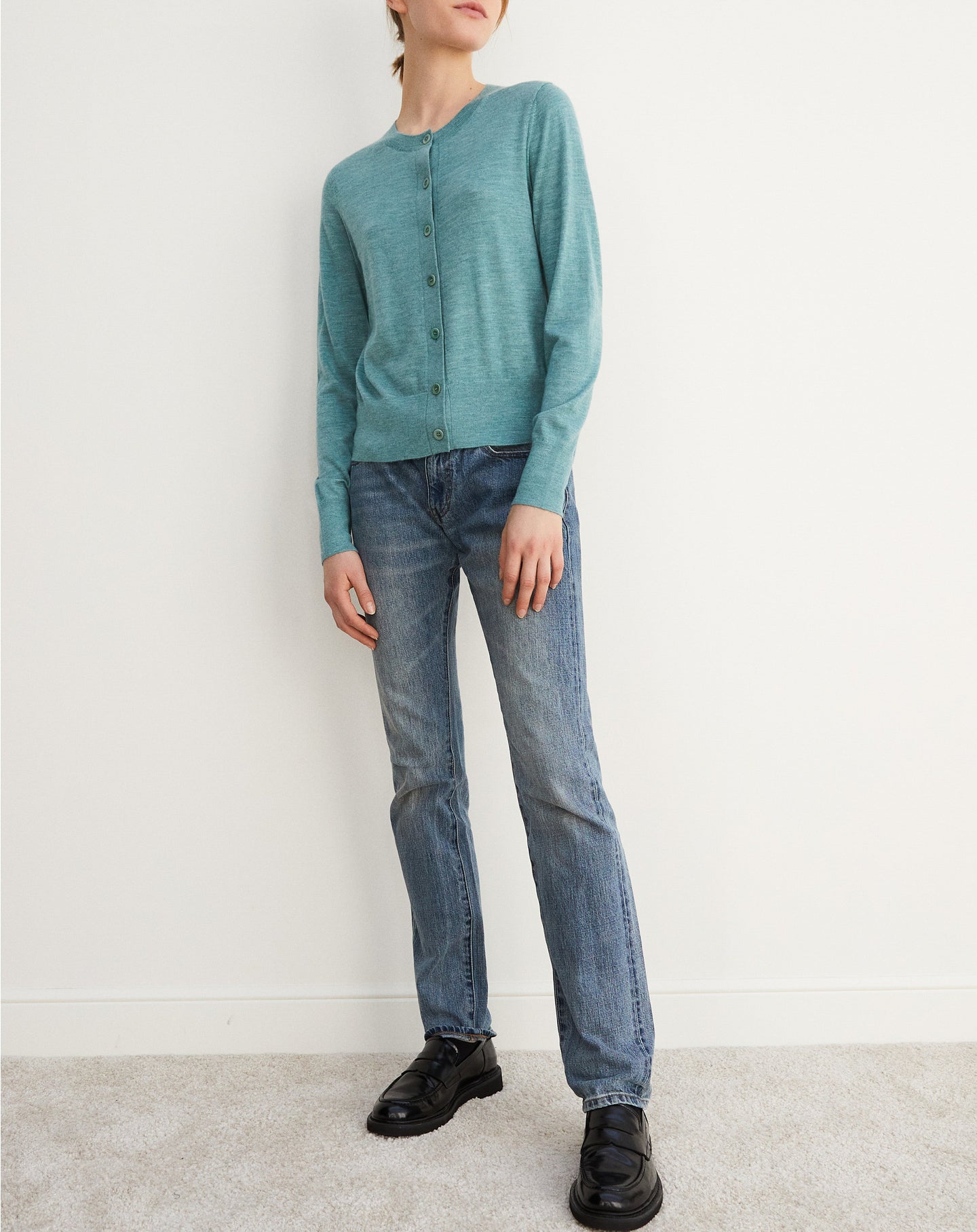 Ultra-fine cashmere cardigan - Spruce