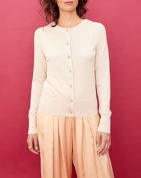 Ultra-fine cashmere cardigan - Nougat
