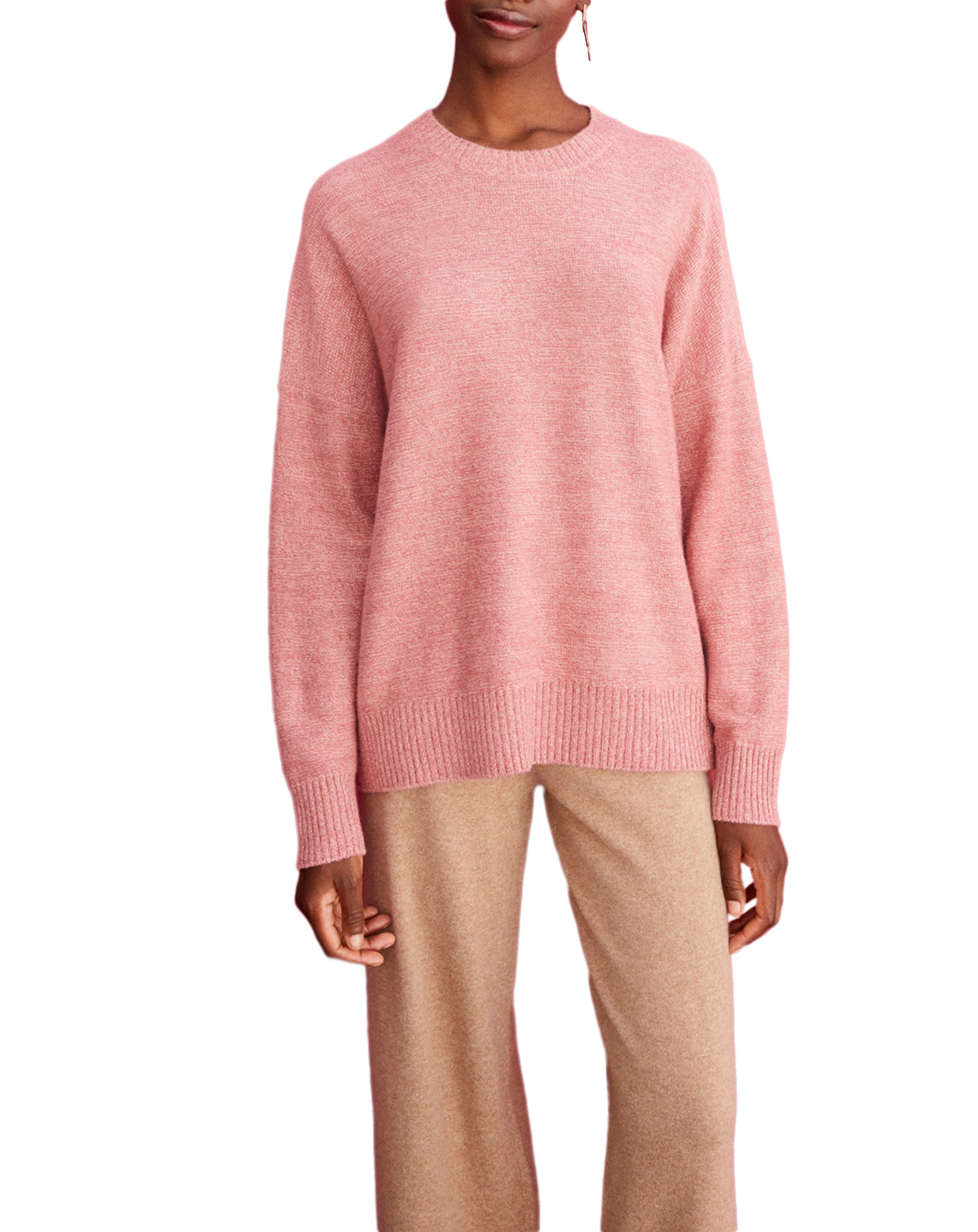 Pull ras de cou Mouline en cachemire - Blush