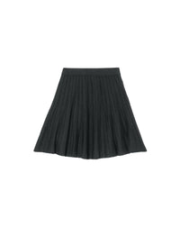 Short pleated silk skirt - Anthracite