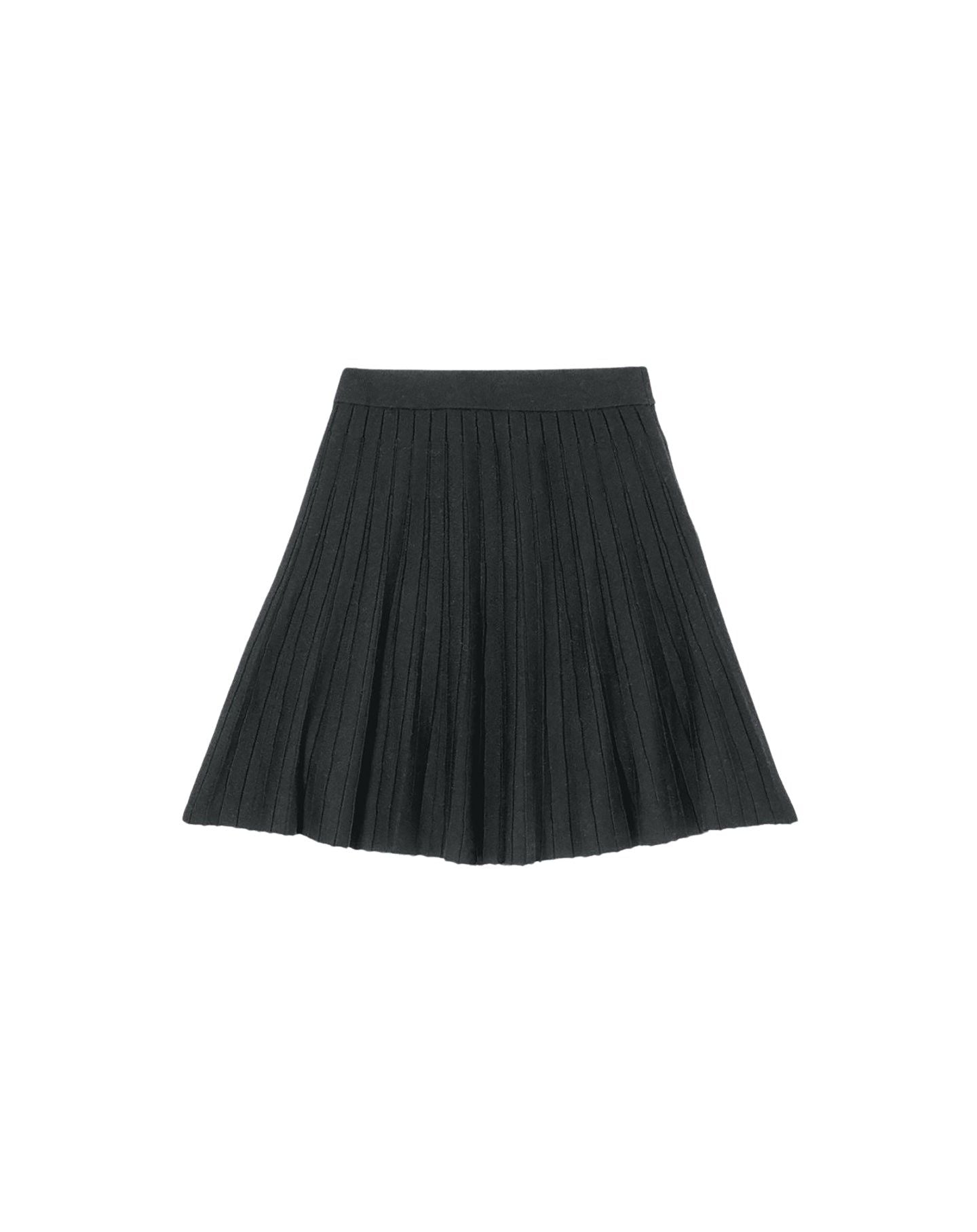 Short pleated silk skirt - Anthracite