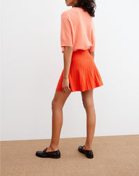 Pleated silk skirt - Fire