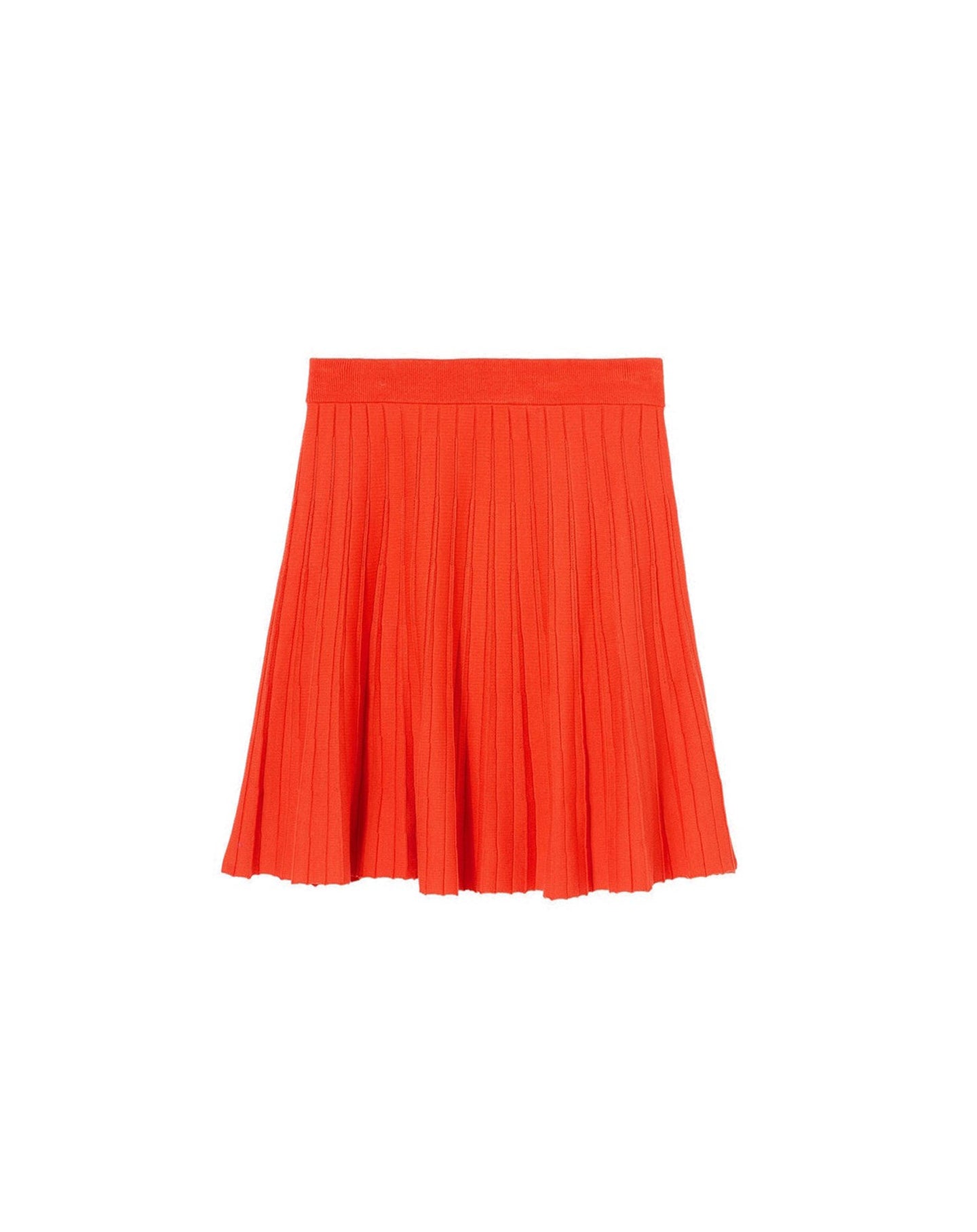 Pleated silk skirt - Fire