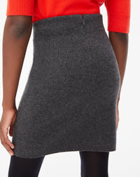 Milano short cashmere skirt - Anthracite