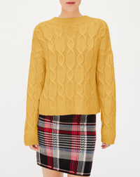 Alpaca and cashmere cable-knit jumper - Paille