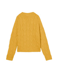 Alpaca and cashmere cable-knit jumper - Paille