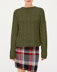 Alpaca and cashmere cable-knit jumper - Kale