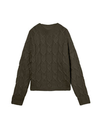 Alpaca and cashmere cable-knit jumper - Kale
