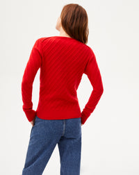 Cashmere V jumper - Ruby