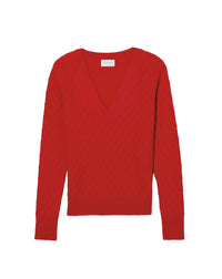 Cashmere V jumper - Ruby