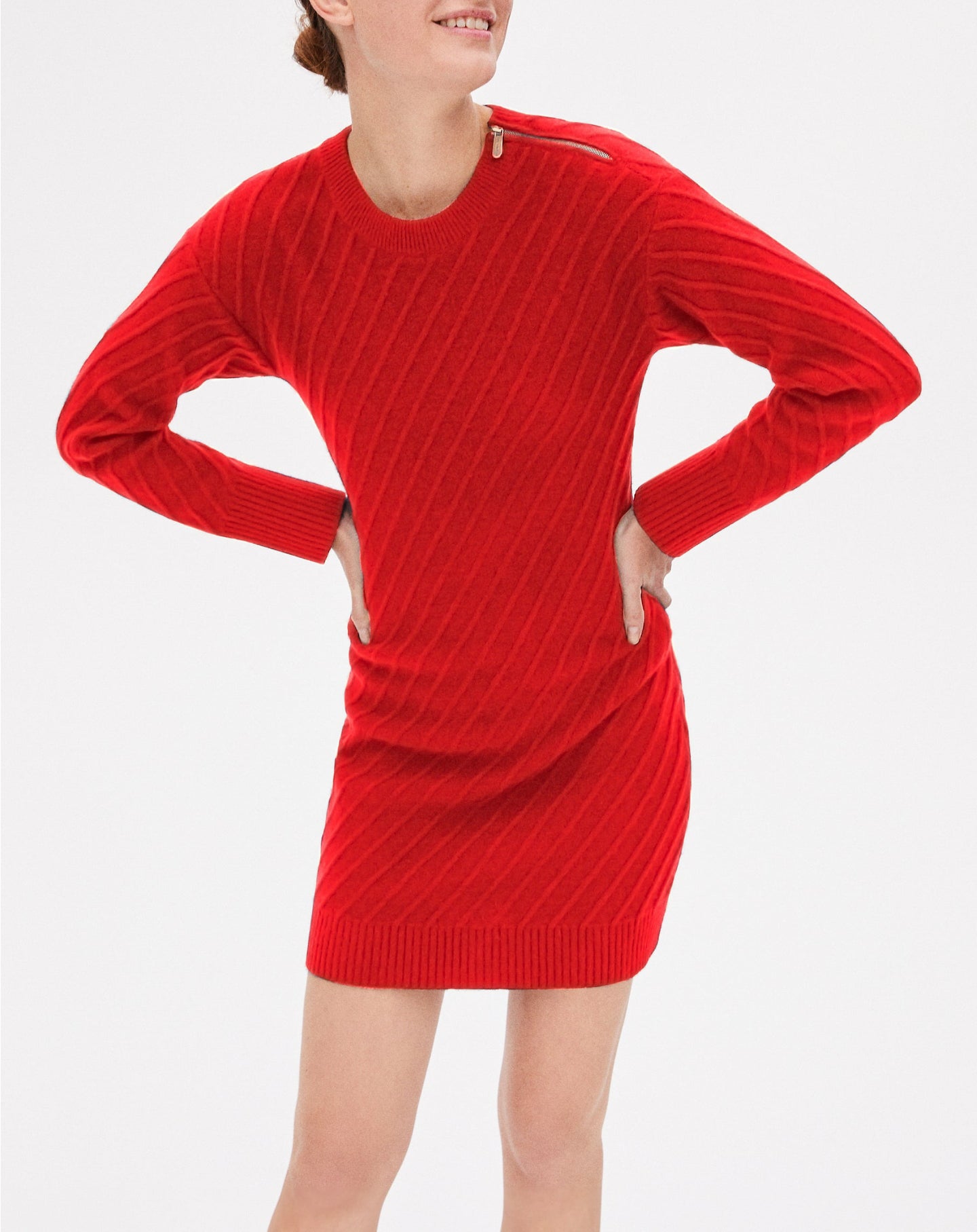 Robe zippée en cachemire - Rubis
