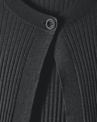 Cashmere and silk ribbed cardigan - Anthracite