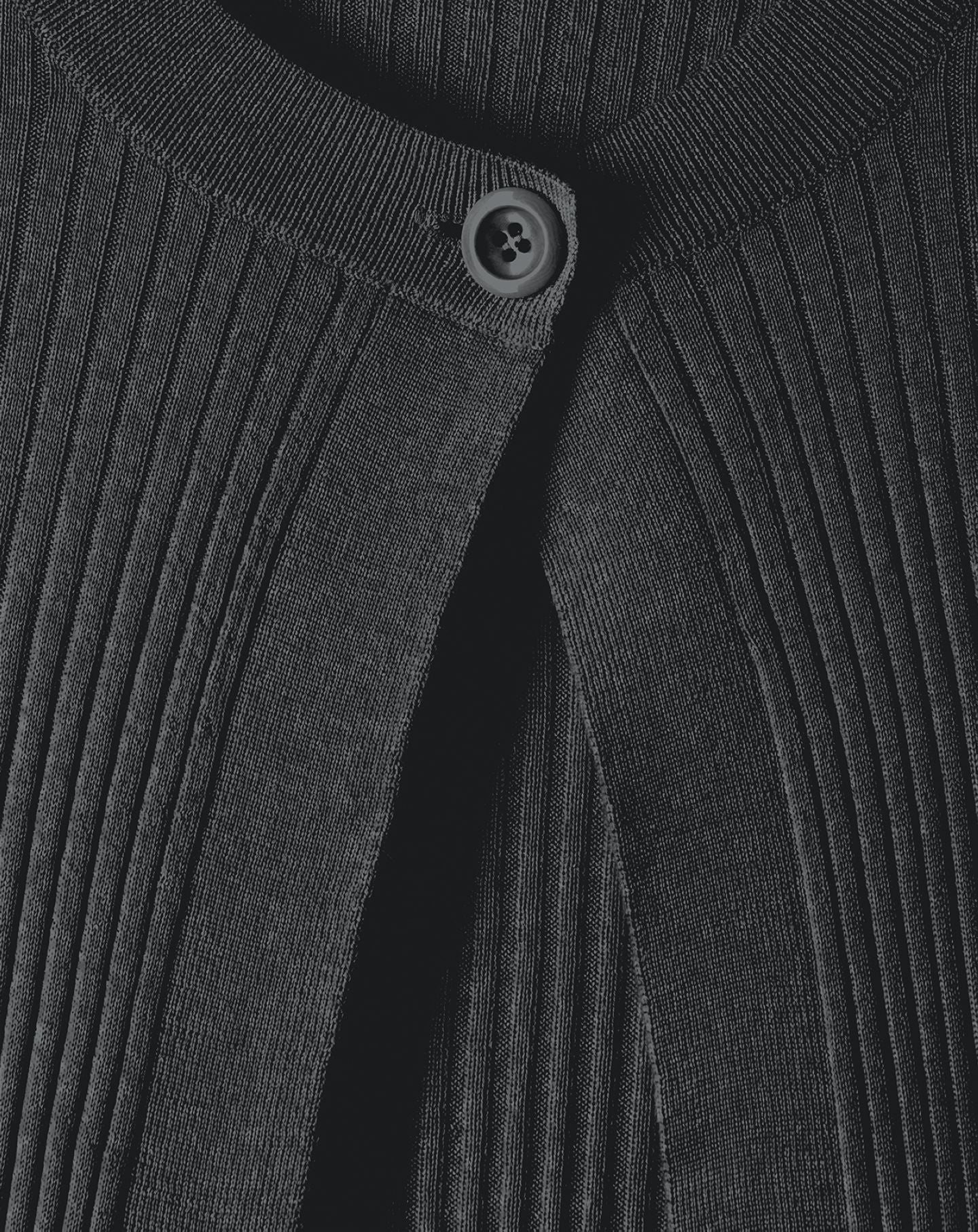 Cashmere and silk ribbed cardigan - Anthracite