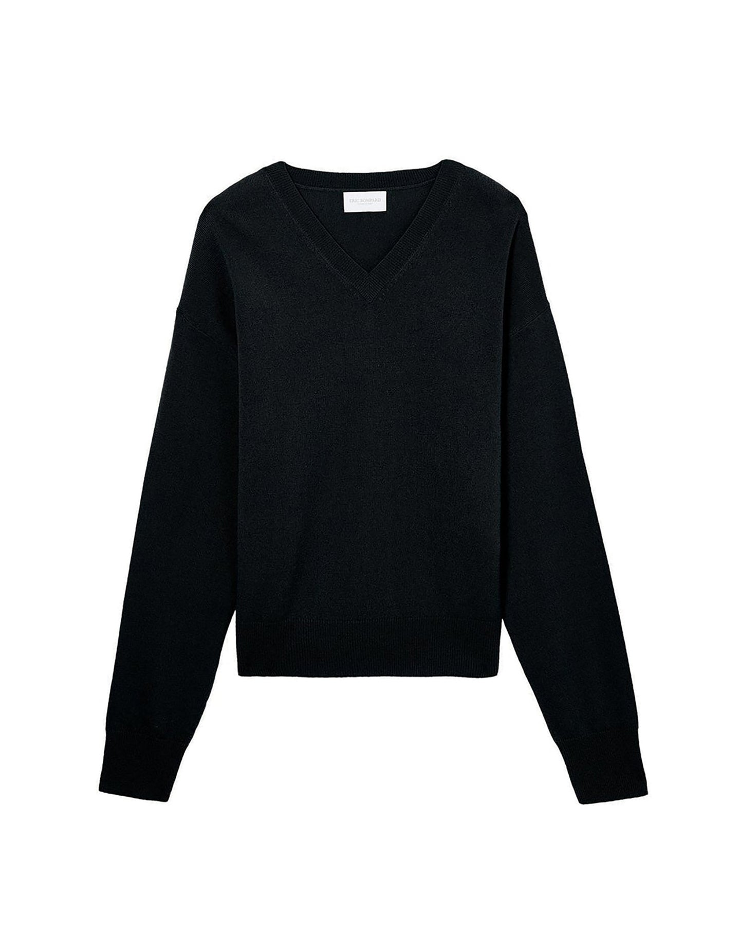 Wool and cashmere V-neck jumper - Black