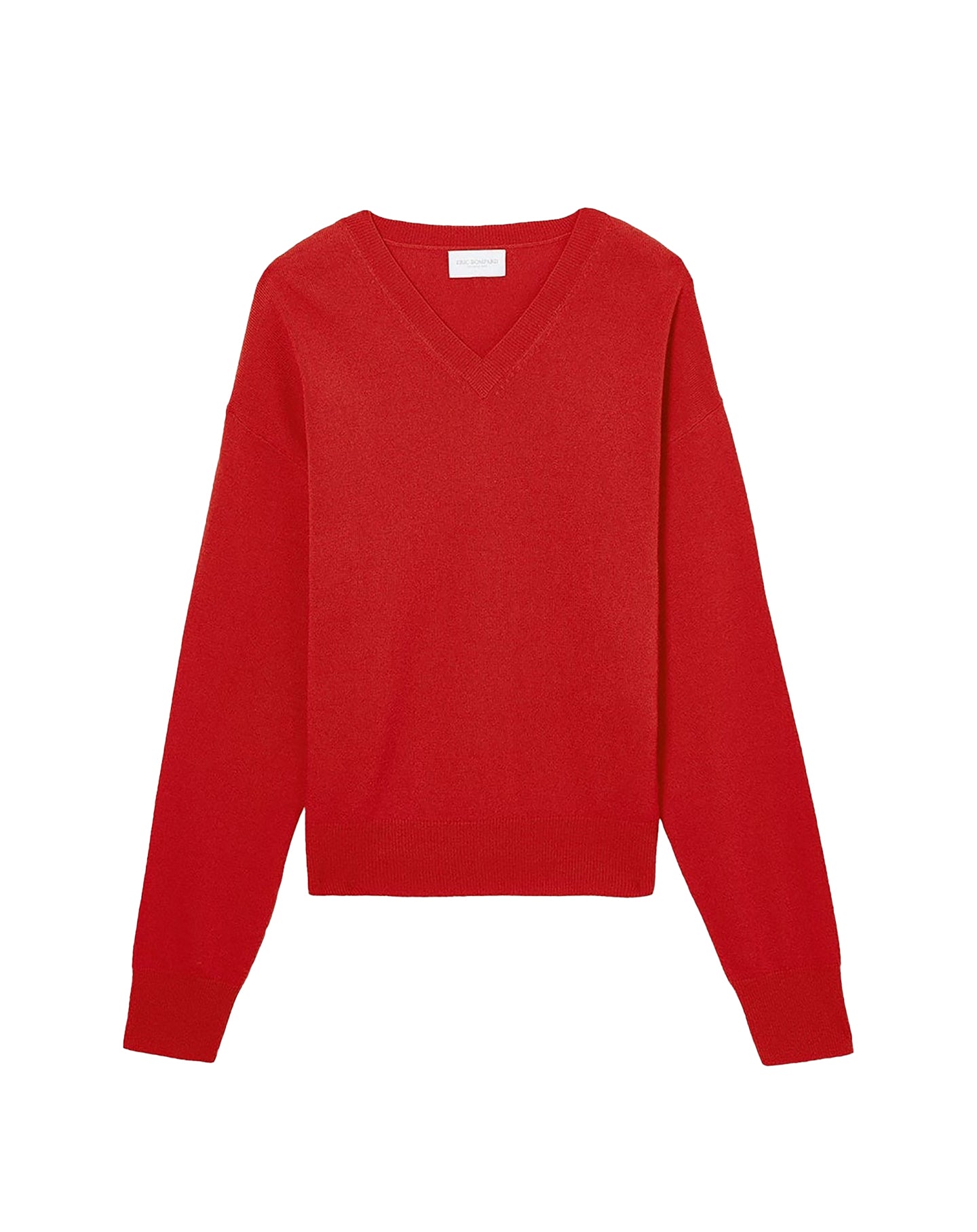 Wool and cashmere V-neck jumper - Rubis