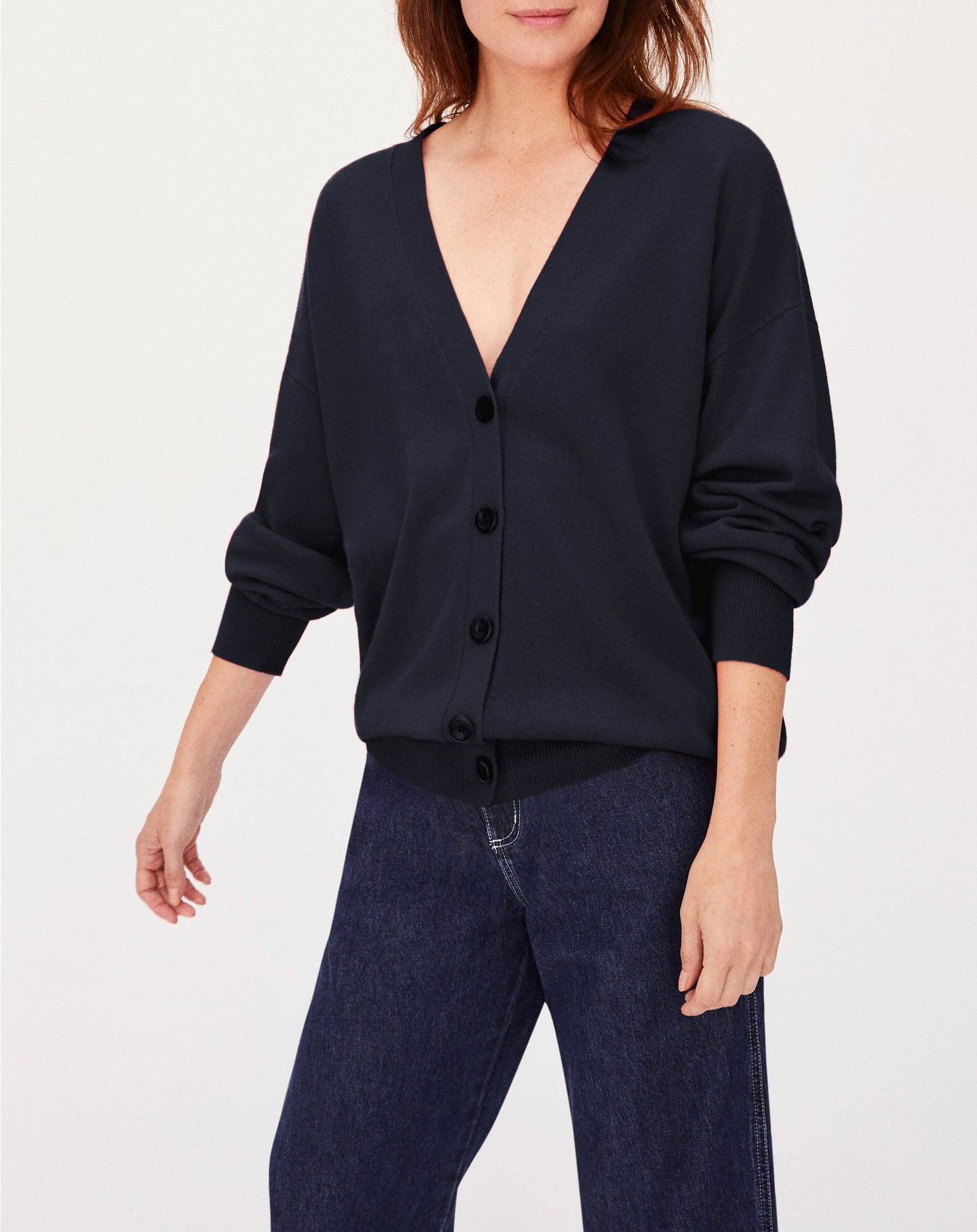 Wool and cashmere cardigan - Navy