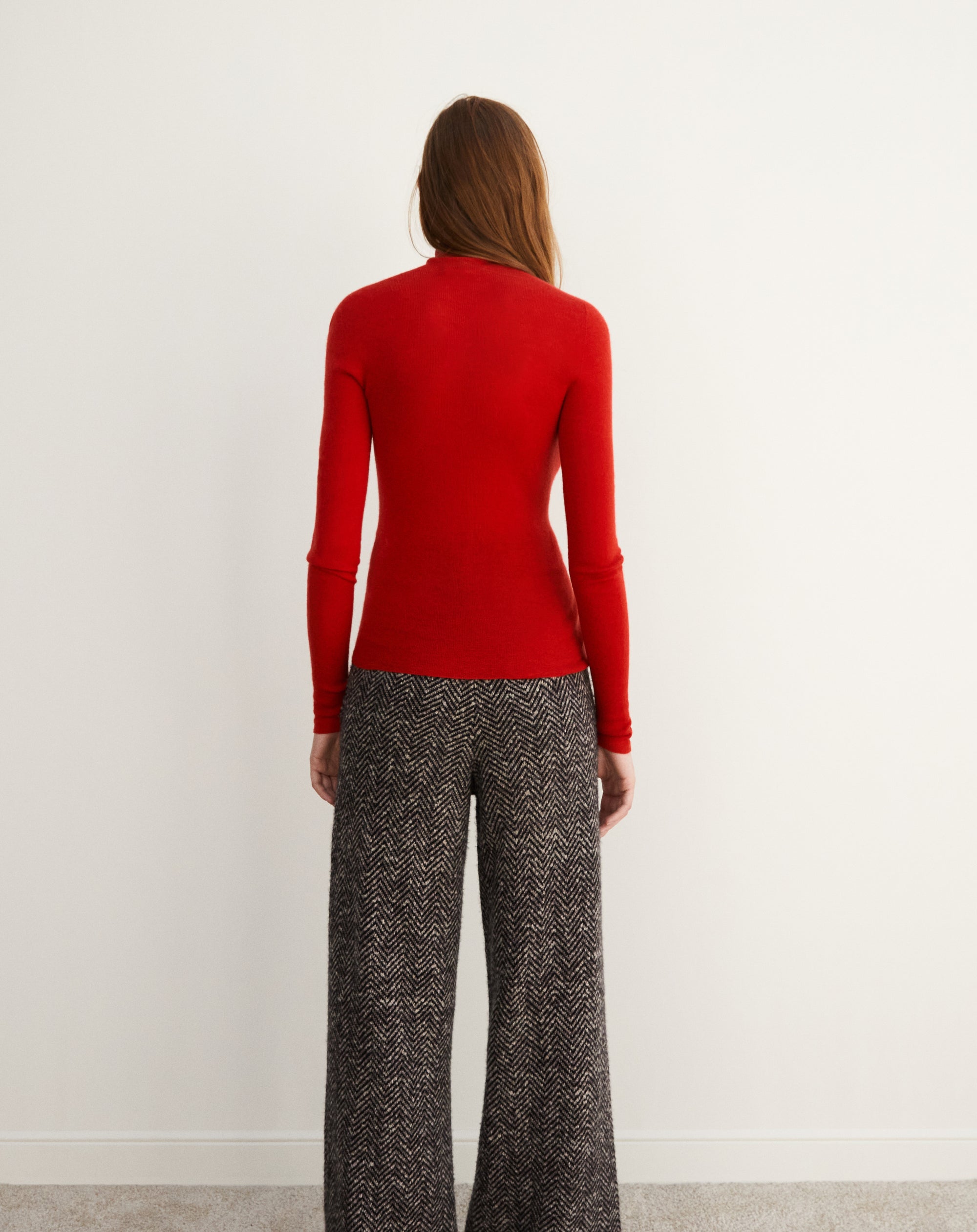 Cashmere ultra-thin seamless turtleneck jumper - Cinabre
