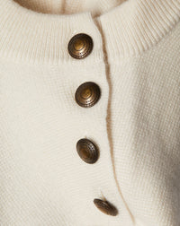 Pull ras de cou à rayures en cachemire - Naturel & Noir