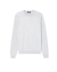Ultra-fine cashmere crew neck jumper - Givre