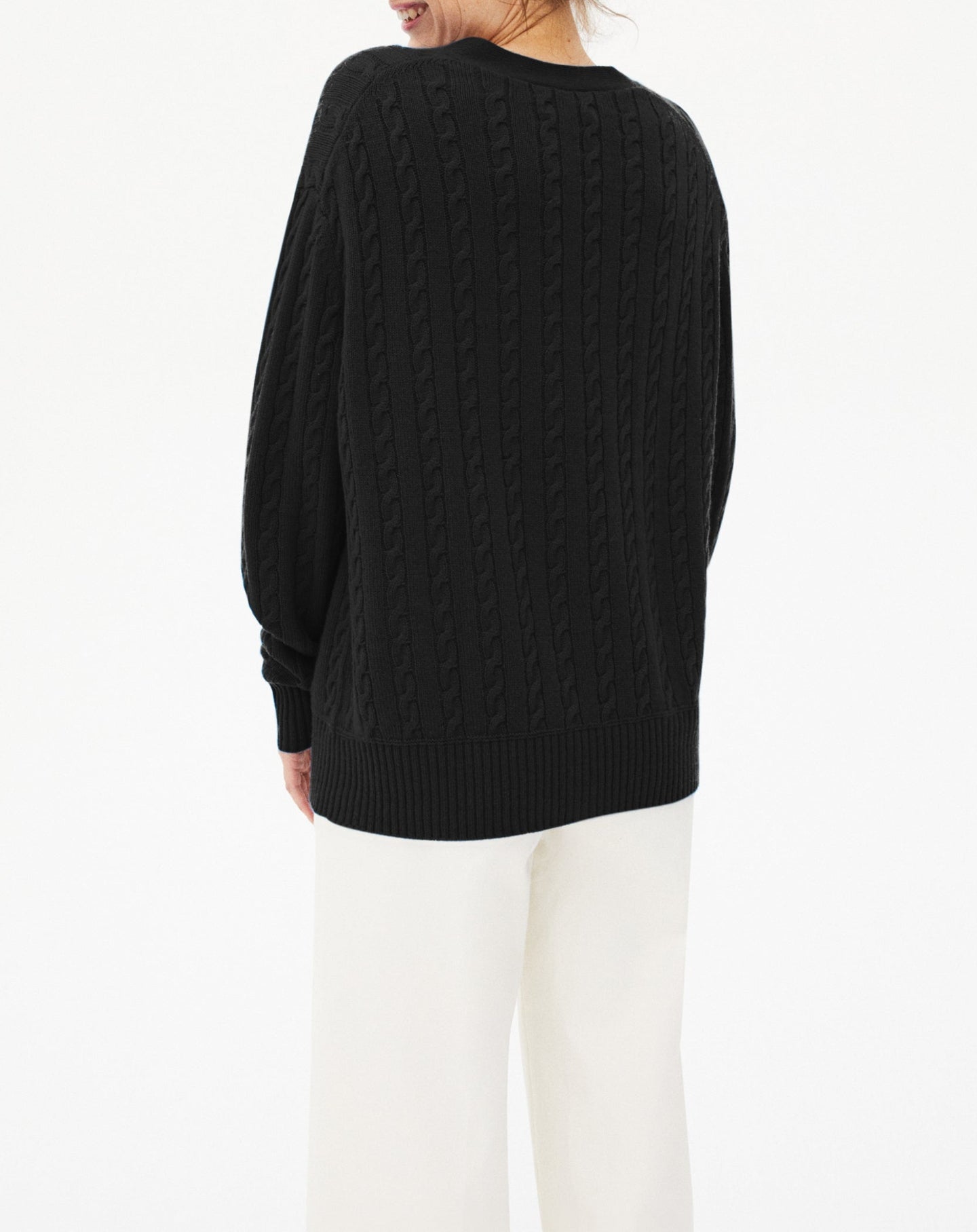 Twisted cashmere cardigan - Black