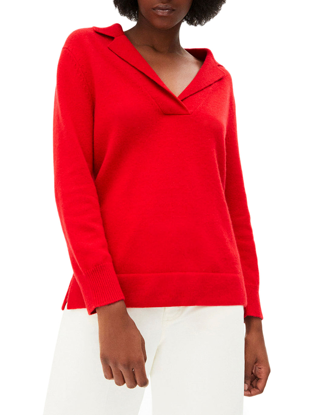 Notched and ribbed cashmere jumper - Natural