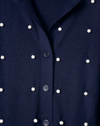Cashmere beaded cardigan - Navy