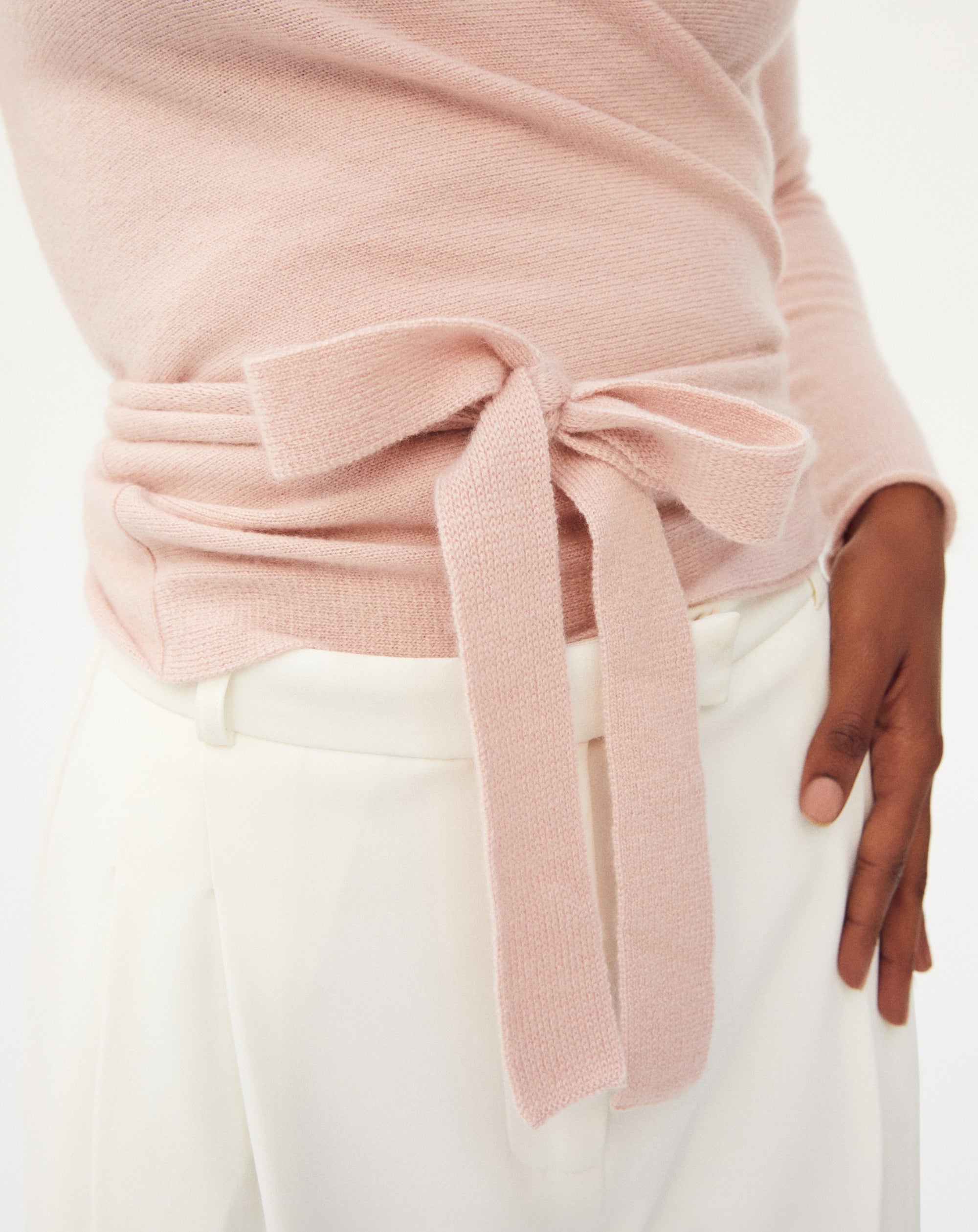 Cashmere wrap-around tie - Pétale