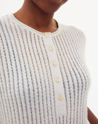 Pull Col Tunisien Manches Courtes Torsades Ajourées - Chanvre