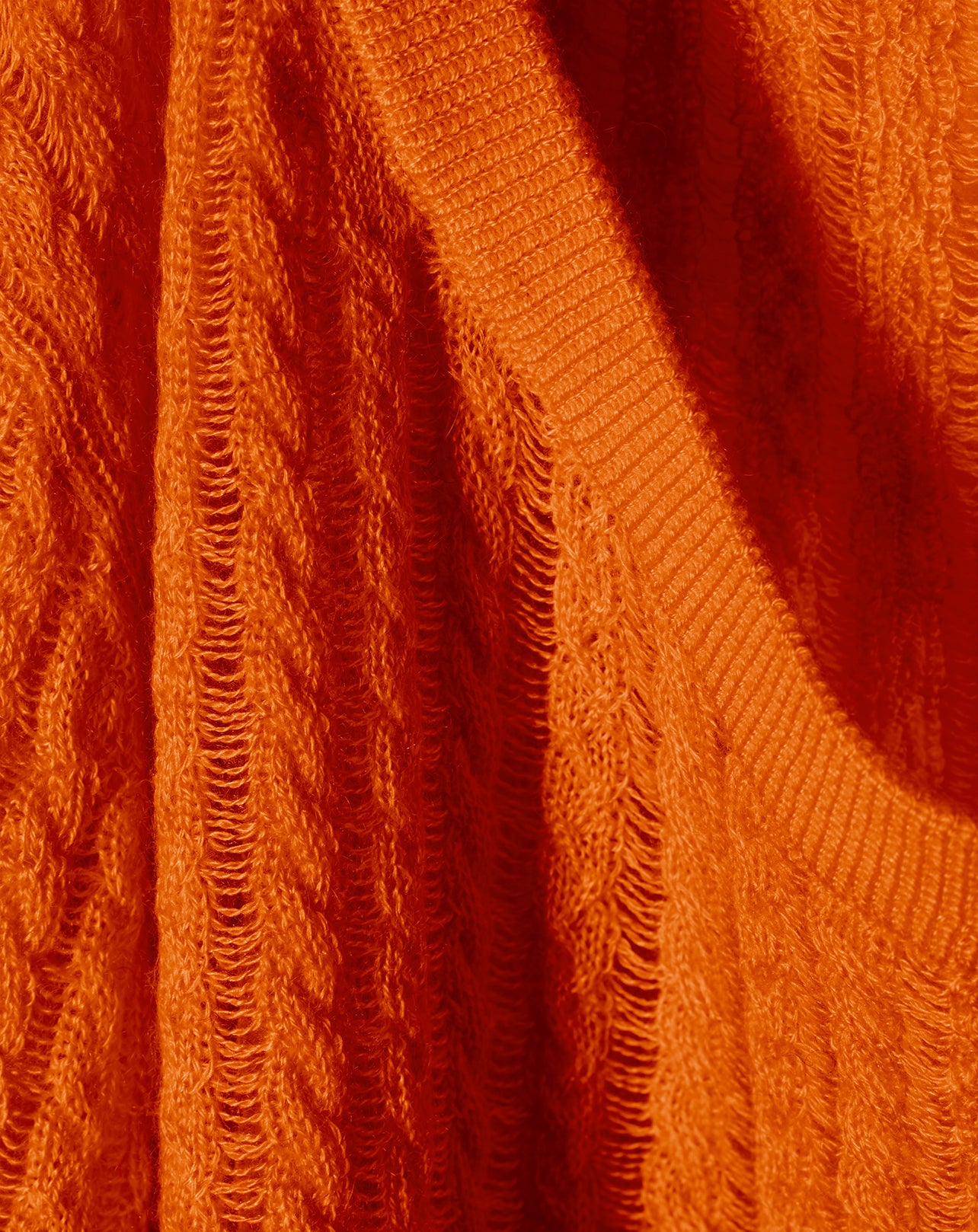 Openwork cashmere and silk crew neck jumper - Saffron