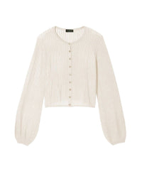 Cashmere and silk cable-knit cardigan - Hemp