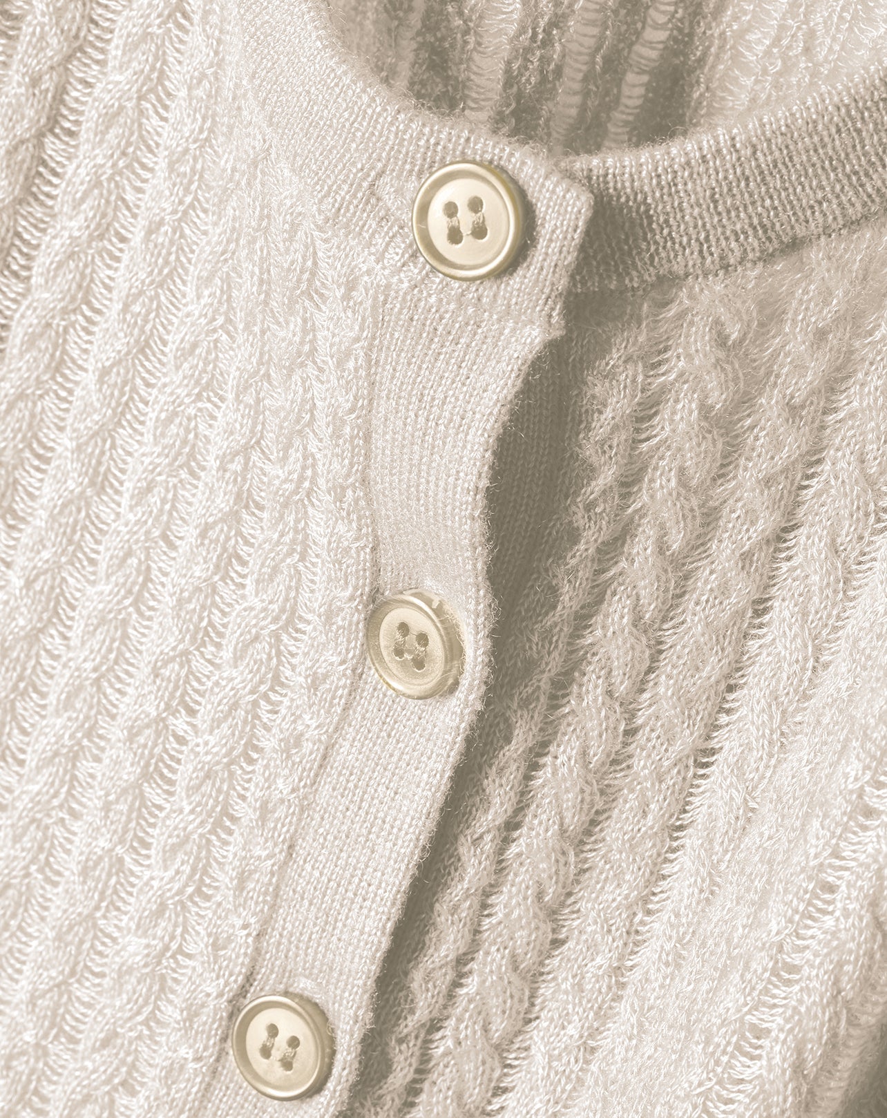 Cashmere and silk cable-knit cardigan - Hemp