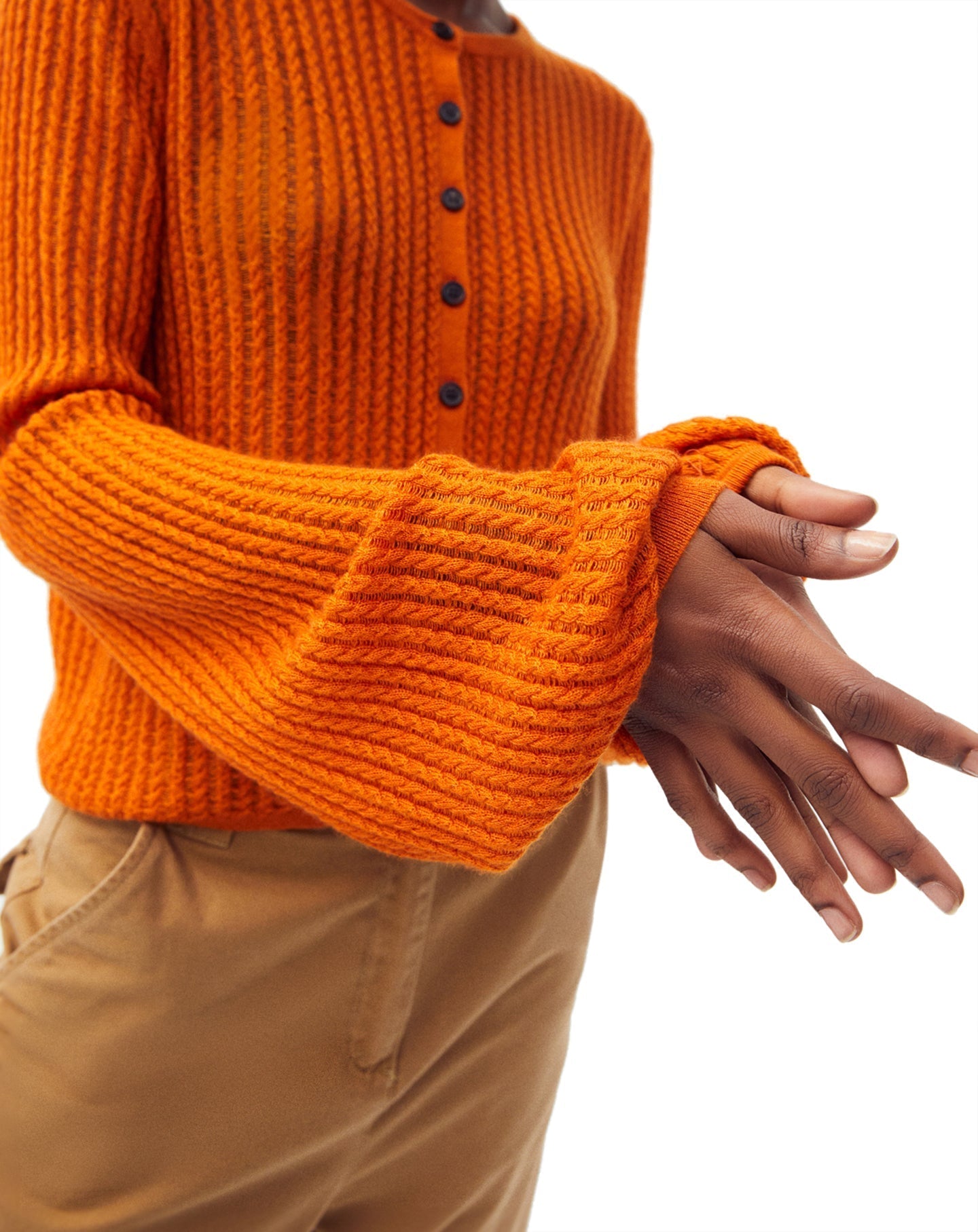 Cashmere and silk cable-knit cardigan - Black