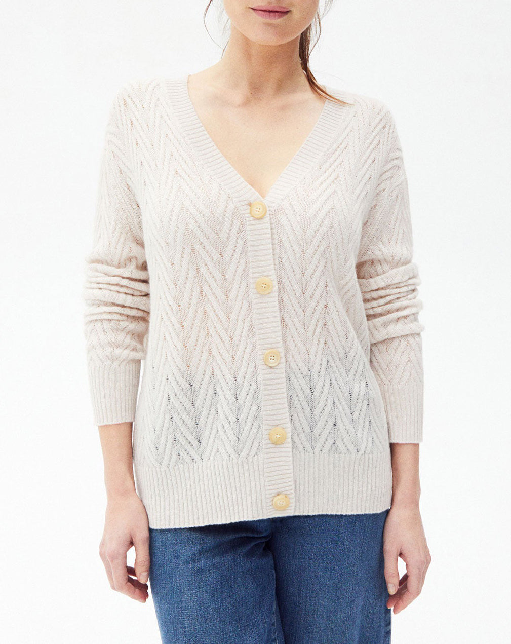 Twisted cashmere cardigan - Hemp