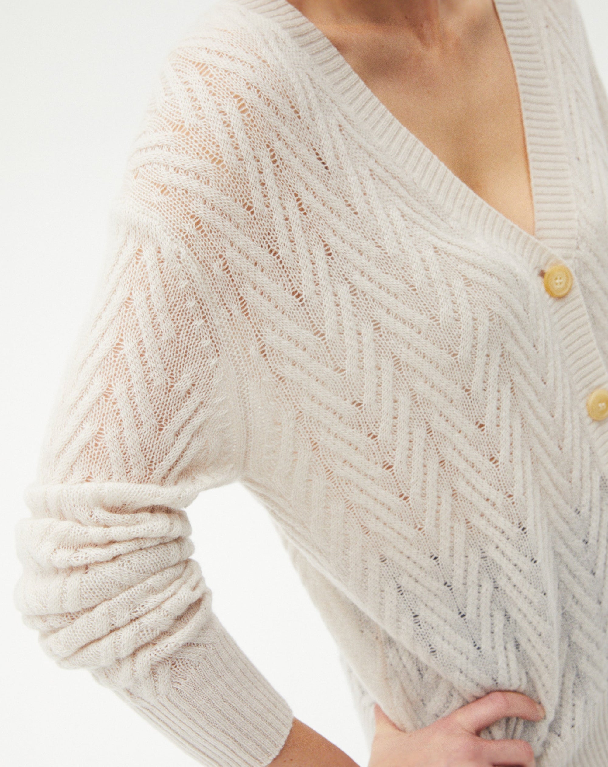 Twisted cashmere cardigan - Hemp