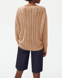 Cashmere V-neck jumper - Camel
