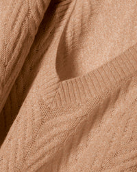 Cashmere V-neck jumper - Camel