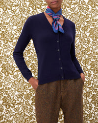 Slim-fitted cashmere cardigan - Navy