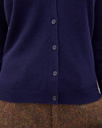 Slim-fitted cashmere cardigan - Navy