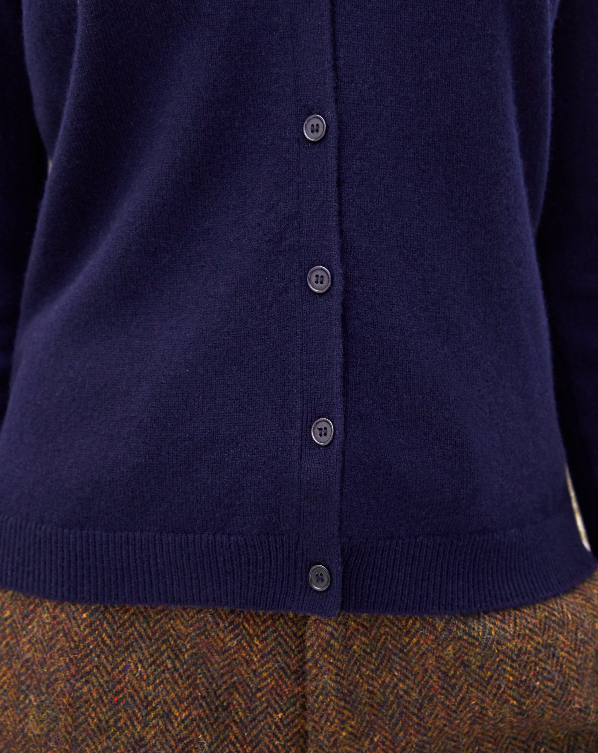 Slim-fitted cashmere cardigan - Navy